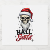 Funny Hail Santa Claus Skull Skeleton Antichrist C スパークリングワインラベル (シングルラベル)