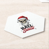 Funny Hail Santa Claus Skull Skeleton Antichrist C ペーパーコースター (アングル)