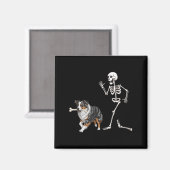 Funny Halloween Australian Shepherd And Skeleton  マグネット (正面/裏面)