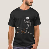 Funny Halloween Bernese Mountain Dog And Skeleton  Tシャツ (正面)