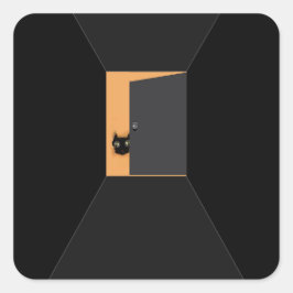 Funny Halloween Black Cat スクエアシール