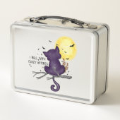 Funny Halloween Black Cat and Magical Moon メタルランチボックス (裏面)