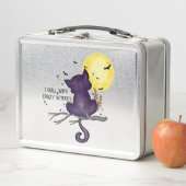 Funny Halloween Black Cat and Magical Moon メタルランチボックス (インサイチュ)