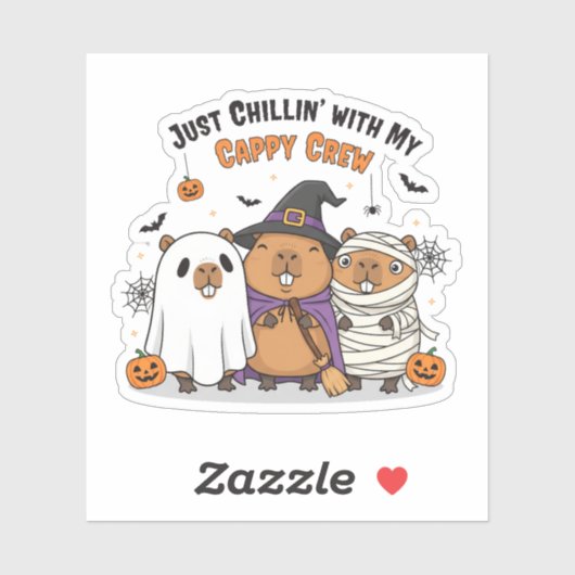 Funny Halloween Capybara Cute “Cappy Crew” Cartoon シール (シート)