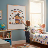Funny Halloween Capybara Cute Cappy Crew Wall Art ポスター