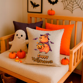 Funny Halloween Capybara Spooky Cute Décor クッション