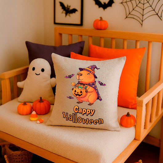 Funny Halloween Capybara Spooky Cute Décor クッション