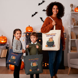 Funny Halloween Capybara Witch Wizard Cauldron トートバッグ