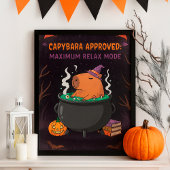 Funny Halloween Capybara wizard Witch Cauldron ポスター