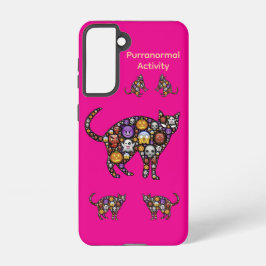 Funny Halloween Cat Galaxy Case – Fuchsia Samsung Galaxy S21ケース