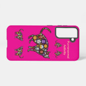 Funny Halloween Cat Galaxy Case – Fuchsia Samsung Galaxyケース (裏面横)