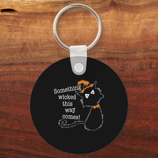 Funny Halloween Cat - Shakespeare Macbeth Quote  キーホルダー (正面)