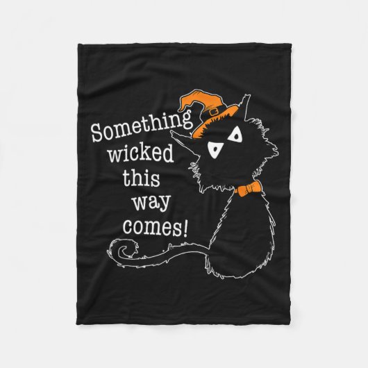 Funny Halloween Cat - Shakespeare Macbeth Quote フリースブランケット (正面)