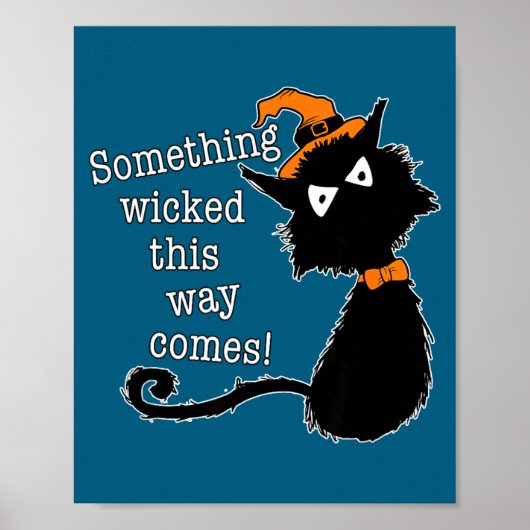 Funny Halloween Cat - Shakespeare Macbeth Quote  ポスター (正面)