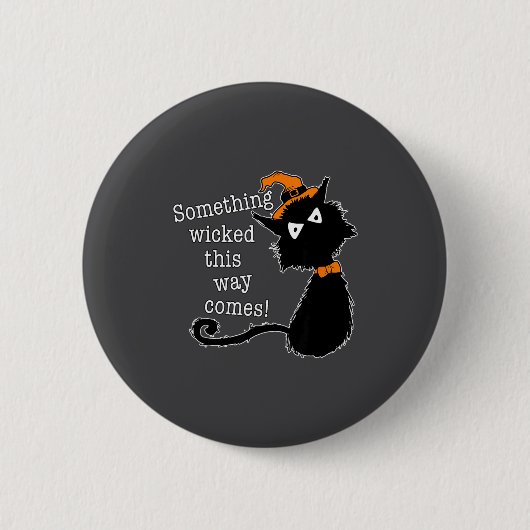 Funny Halloween Cat - Shakespeare Macbeth Quote 缶バッジ (正面)