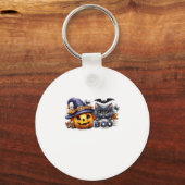 Funny Halloween Cat Sticker � Witch Hat, Pumpkin a キーホルダー (正面)