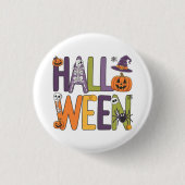 Funny halloween colorful 缶バッジ (正面)