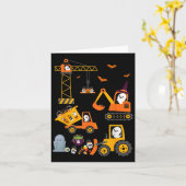 Funny Halloween Construction Trucks Pumpkin Toddle カード (黄色い花)