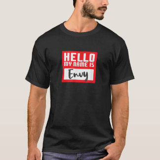 Funny Halloween Costume Hello My Name is Envy Pun  Tシャツ