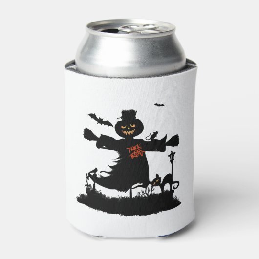 Funny halloween design with scarecrow 缶クーラー (缶正面)