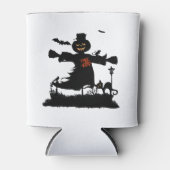 Funny halloween design with scarecrow 缶クーラー (正面)
