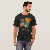 Funny Halloween Dinosaur Pumpkin Scary T Rex Boy K Tシャツ (正面フル)