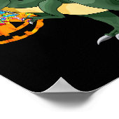 Funny Halloween Dinosaur Pumpkin Y T Rex Boys Kids ポスター (角)