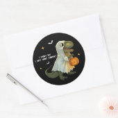 Funny Halloween Dinosaur Sticker ラウンドシール (封筒)