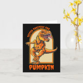 Funny Halloween Dinosaur Tested Positive For Pumpk カード (黄色い花)