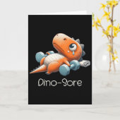 Funny Halloween Dinosaur Tested Positive For Pumpk カード (黄色い花)