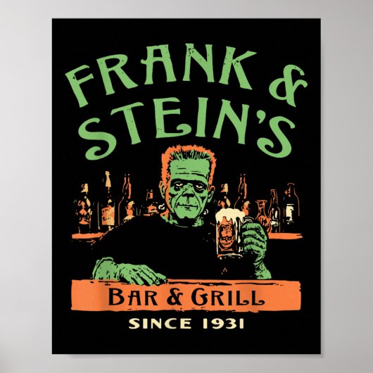 Funny Halloween Frank And Stein's Bar Grill  ポスター (正面)