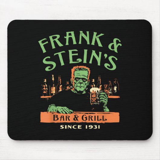 Funny Halloween Frank And Stein's Bar Grill マウスパッド (正面)