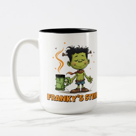 Funny Halloween Franky’s Stein Monster Coffee Mug ツートーンマグカップ (左)