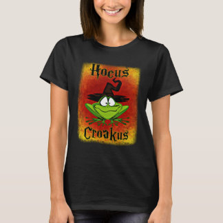Funny Halloween Frog Hocus Croakus Shirt, Tシャツ