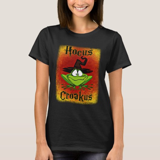 Funny Halloween Frog Hocus Croakus Shirt, Tシャツ (正面)