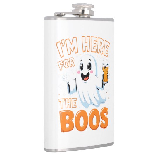 Funny Halloween Ghost Design – "I’m Here for the B フラスク (右)