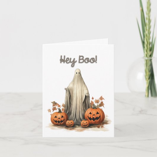 Funny Halloween Ghost Greeting Card サンキューカード (正面)