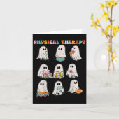 Funny Halloween Ghost Physical Therapy Pt Physical カード (黄色い花)