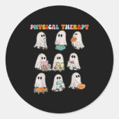 Funny Halloween Ghost Physical Therapy Pt Physical ラウンドシール (正面)