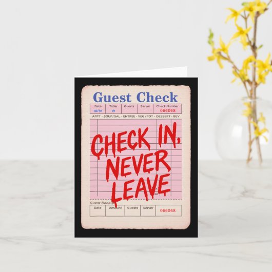 Funny Halloween Guest Check In  カード (黄色い花)