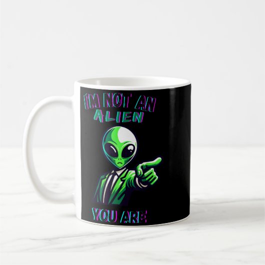 Funny Halloween I'm Not An Alien, You Are コーヒーマグカップ (左)