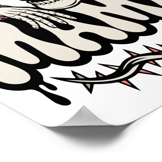 Funny Halloween Mama Cool Skull ポスター (角)