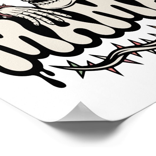 Funny Halloween Mama Cool Skull ポスター (角)