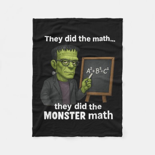 Funny Halloween Monster Math Pun, Teacher Humor  フリースブランケット (正面)