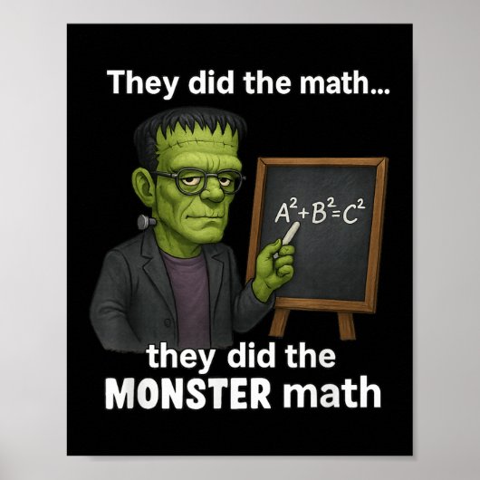Funny Halloween Monster Math Pun, Teacher Humor  ポスター (正面)