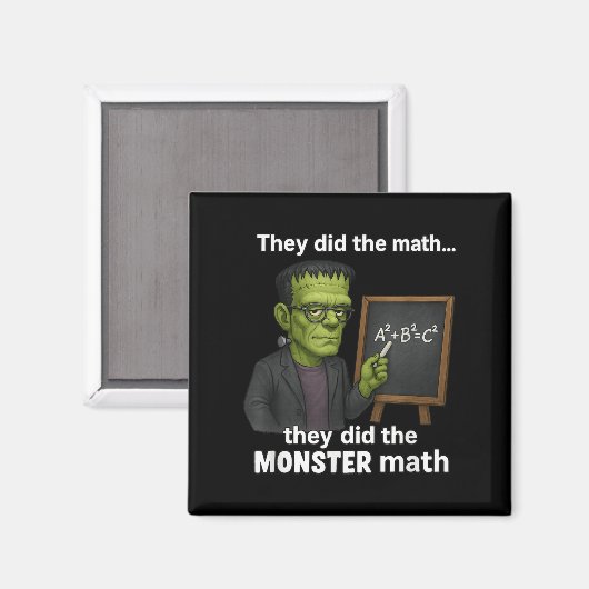 Funny Halloween Monster Math Pun, Teacher Humor  マグネット (正面/裏面)