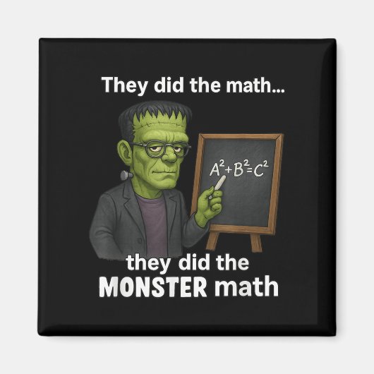 Funny Halloween Monster Math Pun, Teacher Humor  マグネット (正面)