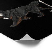 Funny Halloween Newfoundland And Skeleton  ポスター (角)