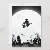 Funny Halloween Party Black and White  招待状 (裏面)