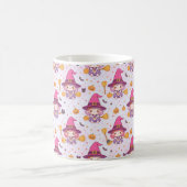 Funny Halloween Pattern with Pumpkins and witch  コーヒーマグカップ (中央)